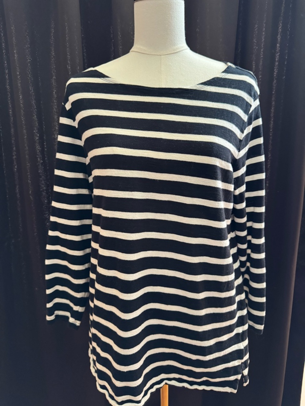 Old navy -  Black and Cream Striped Long Sleeve Top
